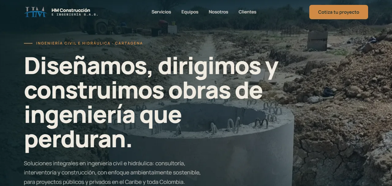 Sitio web de HM Construcción e Ingeniería